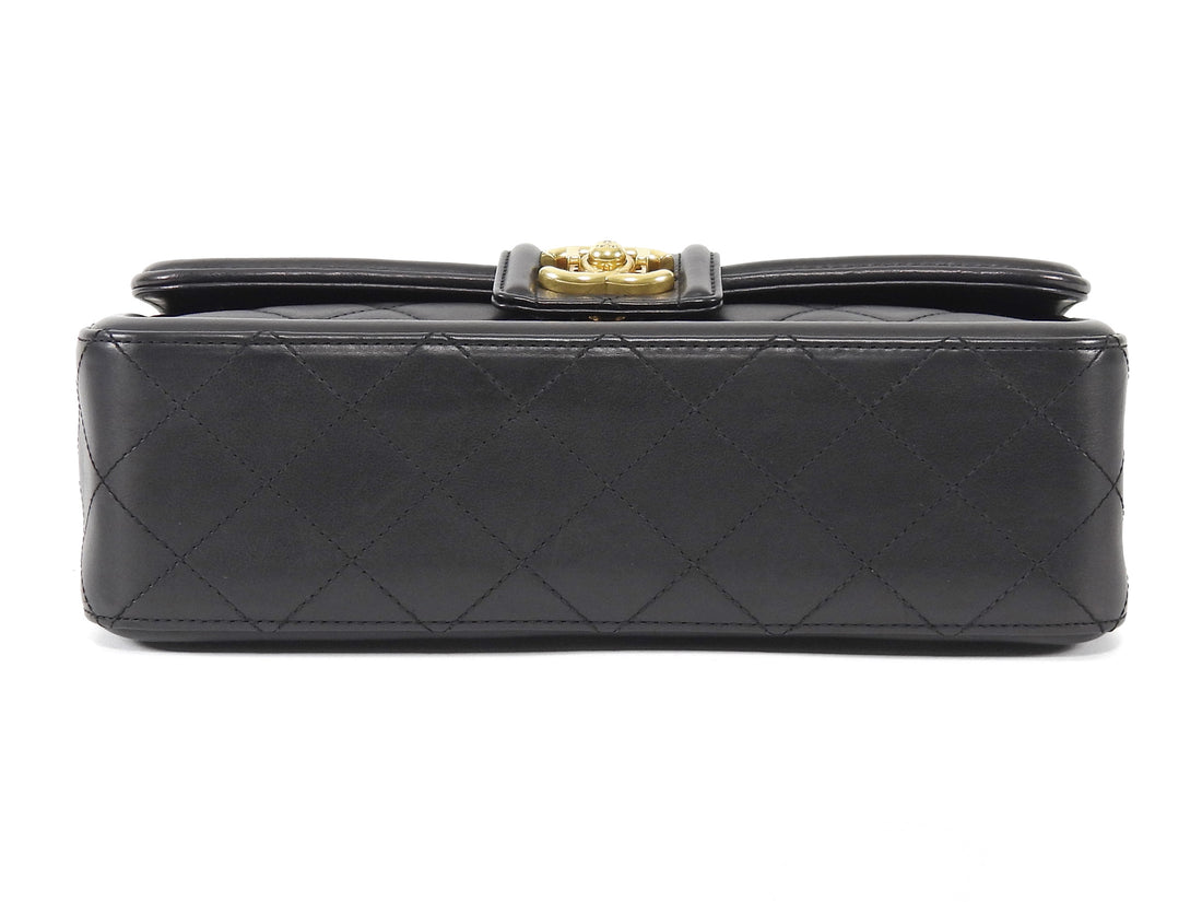 Chanel Black Medium Quilted Leather Elegant Medium CC Flap Bag