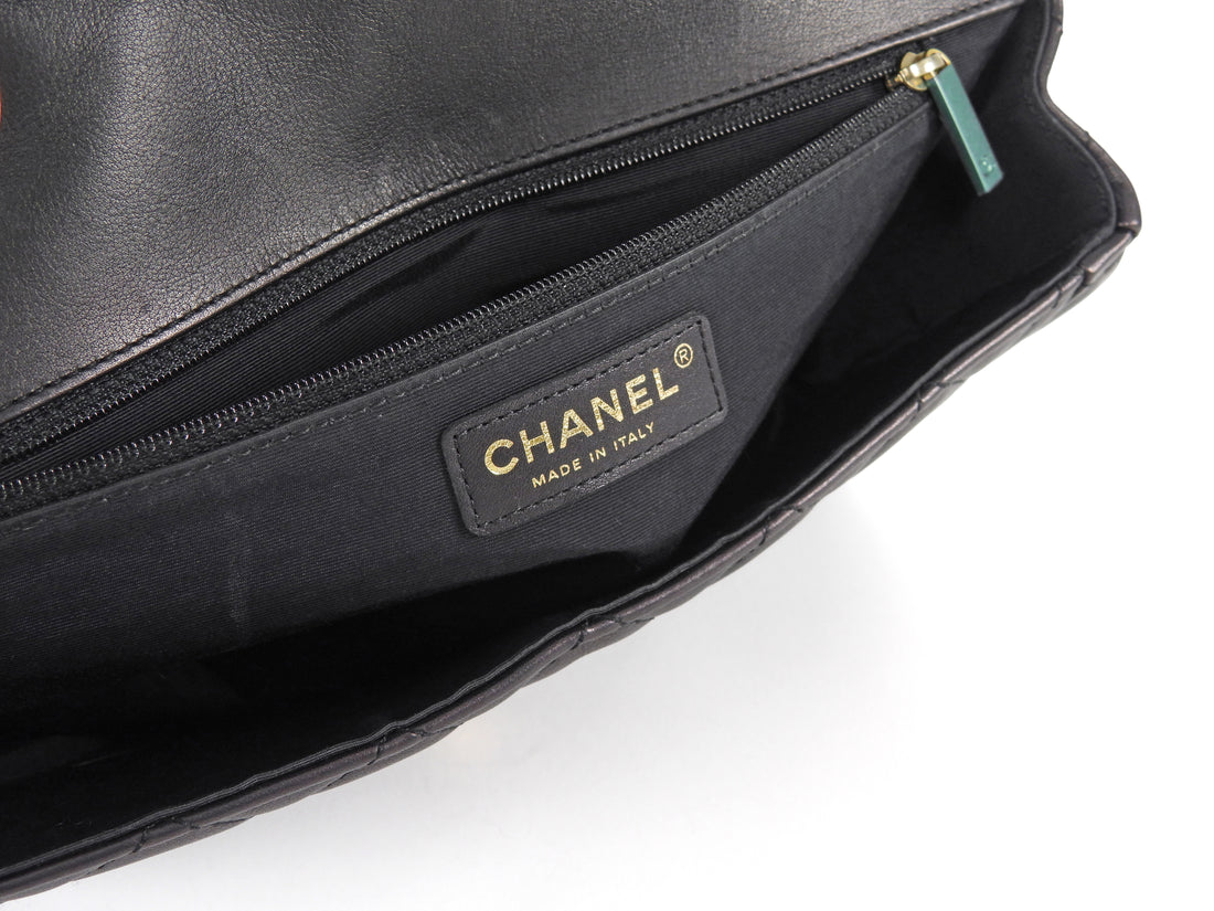 Chanel Black Medium Quilted Leather Elegant Medium CC Flap Bag