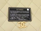 Chanel Beige Vintage 2004 Quilted Leather Metal Chain Medium Handle Hand Bag