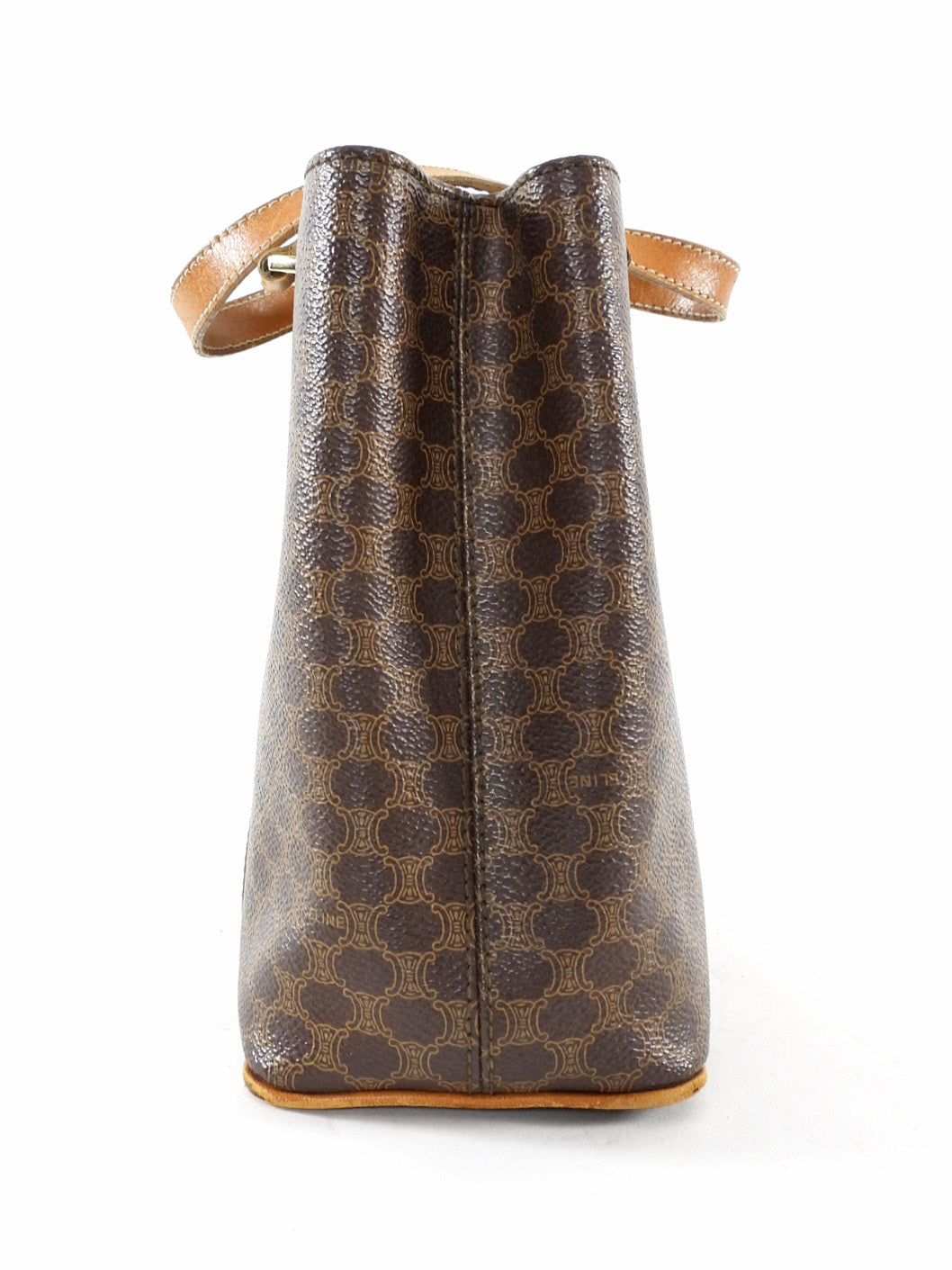 Celine Vintage Brown Macadame Coated Canvas Tote