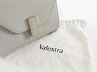Valextra Dove Grey Leather Iside Micro Top Handle Flap Bag
