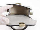 Valextra Dove Grey Leather Iside Micro Top Handle Flap Bag