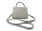 Valextra Dove Grey Leather Iside Micro Top Handle Flap Bag
