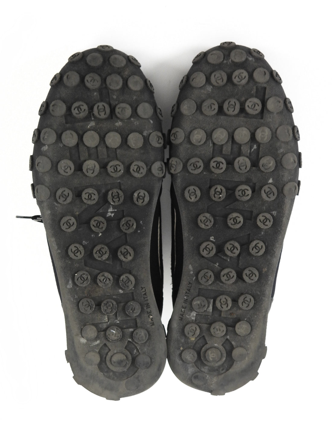 Chanel Black Nylon Leather Mesh Combo Sneakers - 38