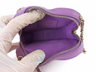 Chanel Purple Mini Quilted Lambskin CC in Love Heart Chain Clutch Bag Mini