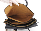 MCM Black Leather Large Milla Tote with Canvas Strap