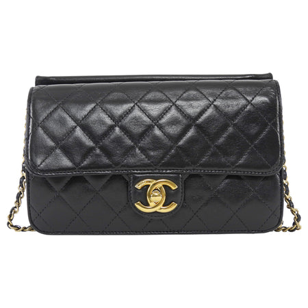 Chanel Black Small Quilted Leather Crossing Times Crossbody Bag Small