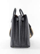 MCM Black Leather Large Milla Tote with Canvas Strap