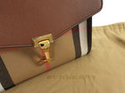 Burberry Brown Leather and Check Macken Shoulder Bag