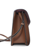 Burberry Brown Leather and Check Macken Shoulder Bag