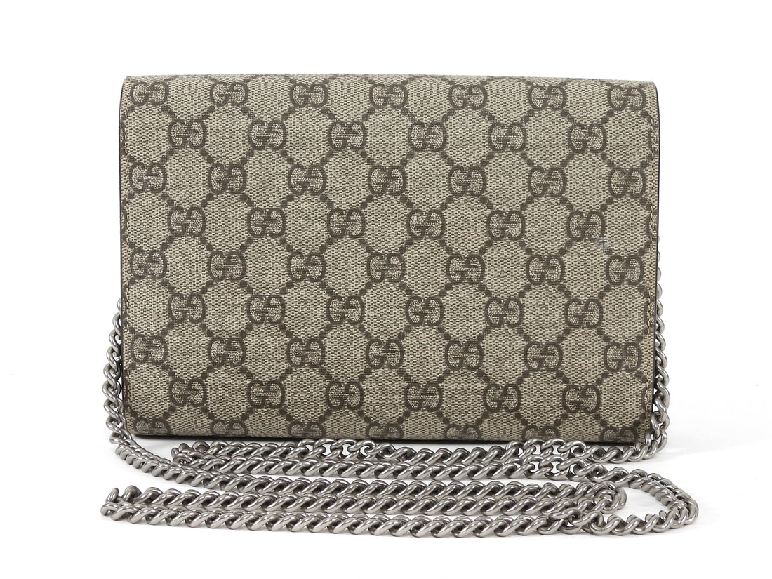 Gucci Brown Dionysus Supreme Wallet on Chain Bag WOC
