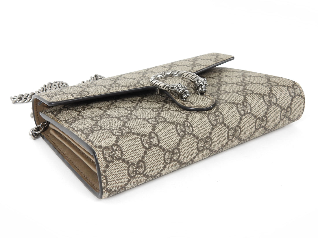 Gucci Brown Dionysus Supreme Wallet on Chain Bag WOC
