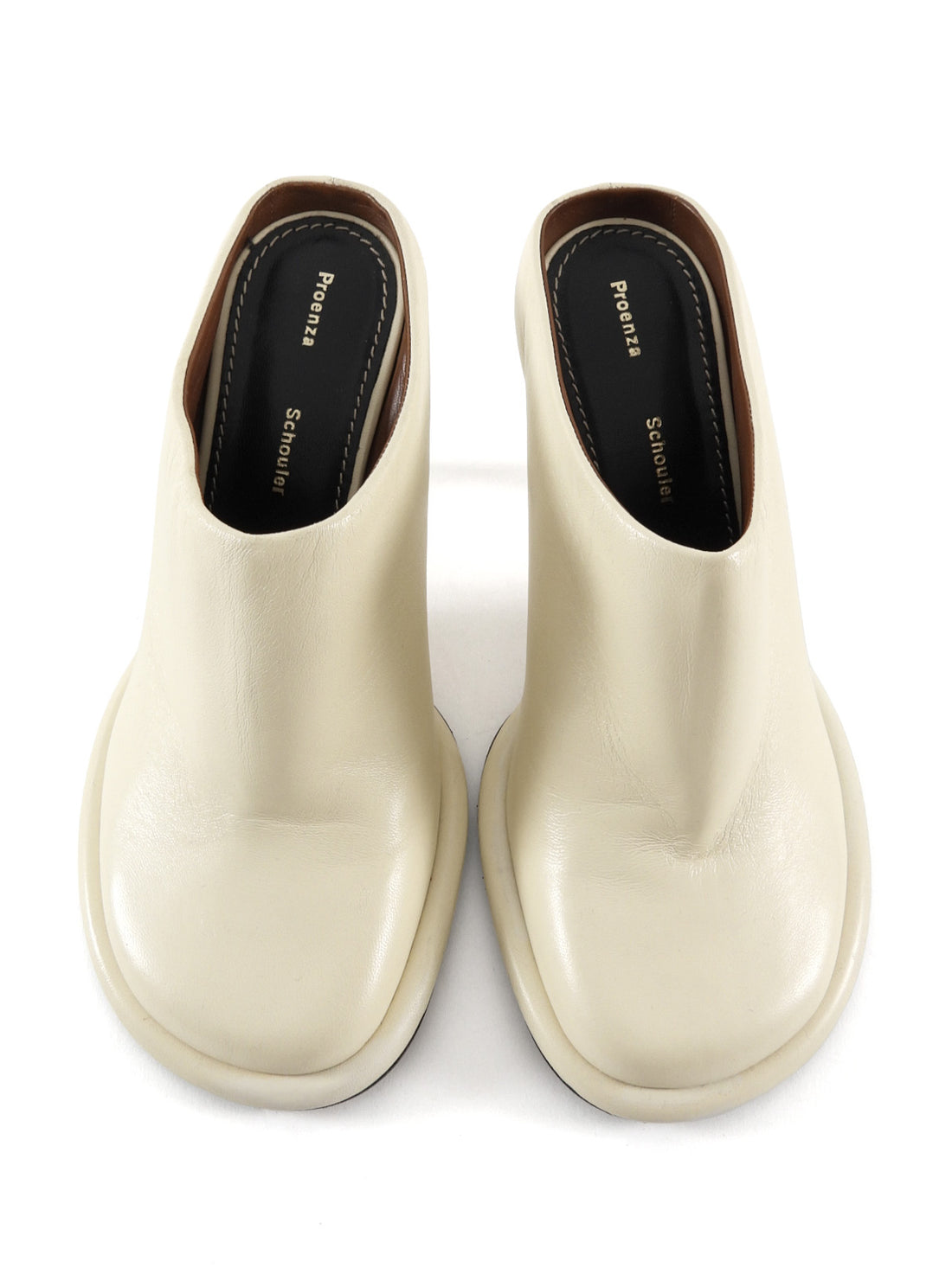 Proenza Schouler Ivory Leather Boyd High Heel Mules - 37.5