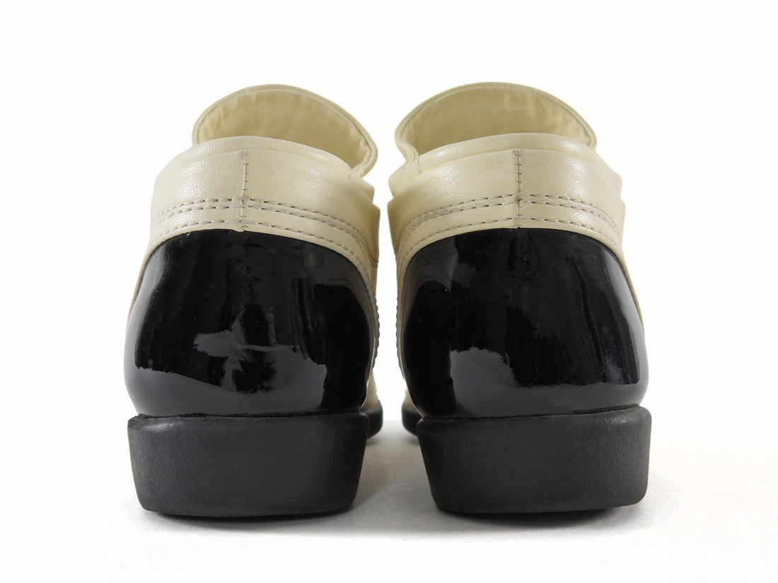 Chanel Ivory Leather Black Patent Cap Toe Lambskin CC Sneaker - 37