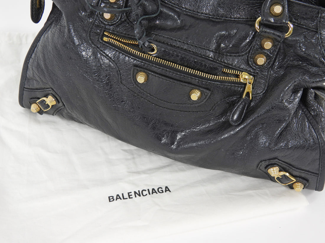 Balenciaga Black Giant 12 Medium Classic City Bag GHW