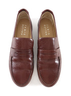 Jamie Haller Cognac Brown Aged Glossed Leather Penny Loafers - 37