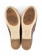 Jamie Haller Cognac Brown Aged Glossed Leather Penny Loafers - 37