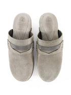 Brunello Cucinelli Greige Suede Monili Clog Platform Mules - 36.5