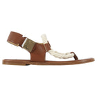 Gabriela Hearst Tan White Zephyr Rope Strap Leather Flat Sandals - 37