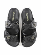Chanel 24P CC Black Quilted Leather Dad Sandals  - 37