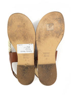 Gabriela Hearst Tan White Zephyr Rope Strap Leather Flat Sandals - 37