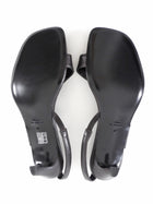 Toteme Dark Brown Leather Toe Ring Slingback Kitten Heel Sandals - 37
