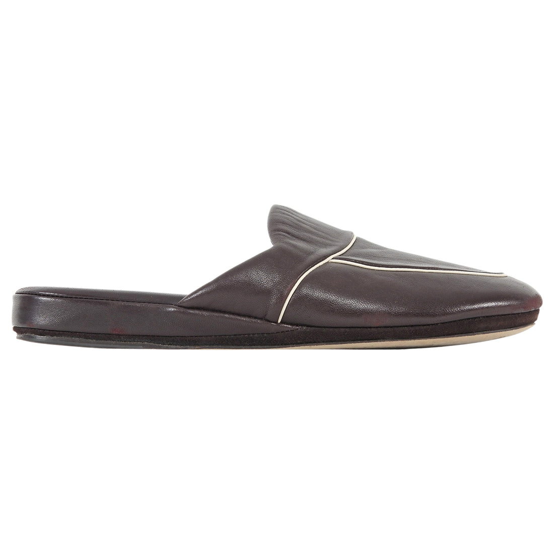 The Row Brown Soft Leather Beck Mules Slippers Shoes - 36.5