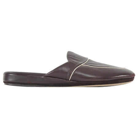 The Row Brown Soft Leather Beck Mules Slippers Shoes - 36.5