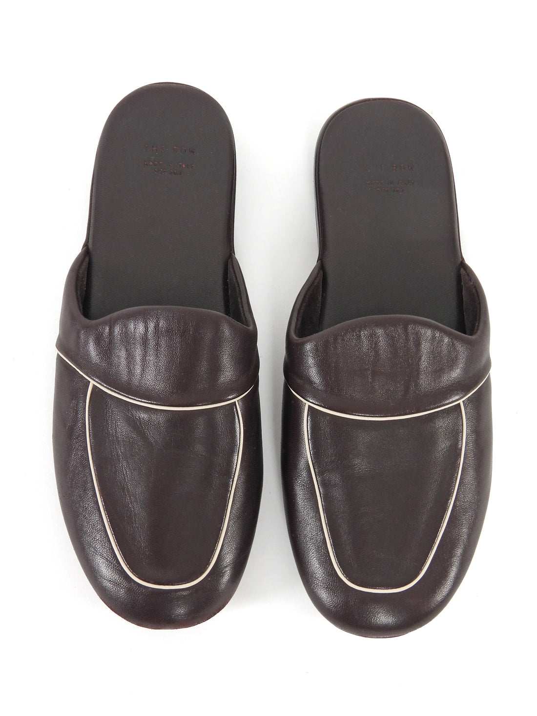 The Row Brown Soft Leather Beck Mules Slippers Shoes - 36.5