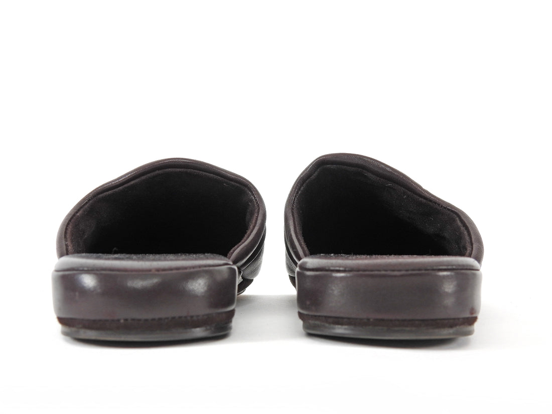 The Row Brown Soft Leather Beck Mules Slippers Shoes - 36.5