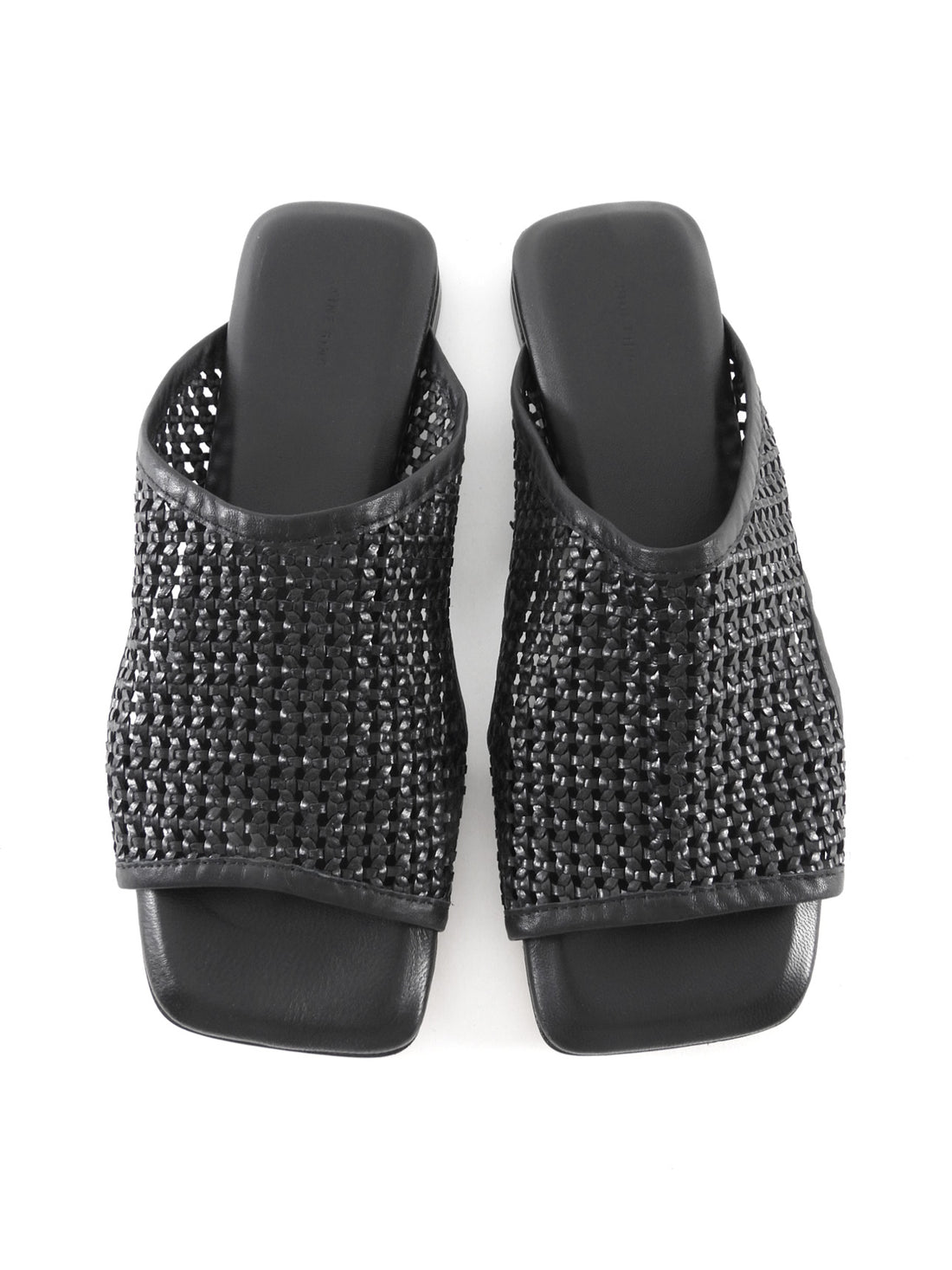 Anine Bing Hoxton Black Leather Woven Flat Sandals - 37