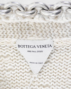 Bottega Veneta Ivory Silver Chain Neckline Cotton Knit Long Gown Dress - M