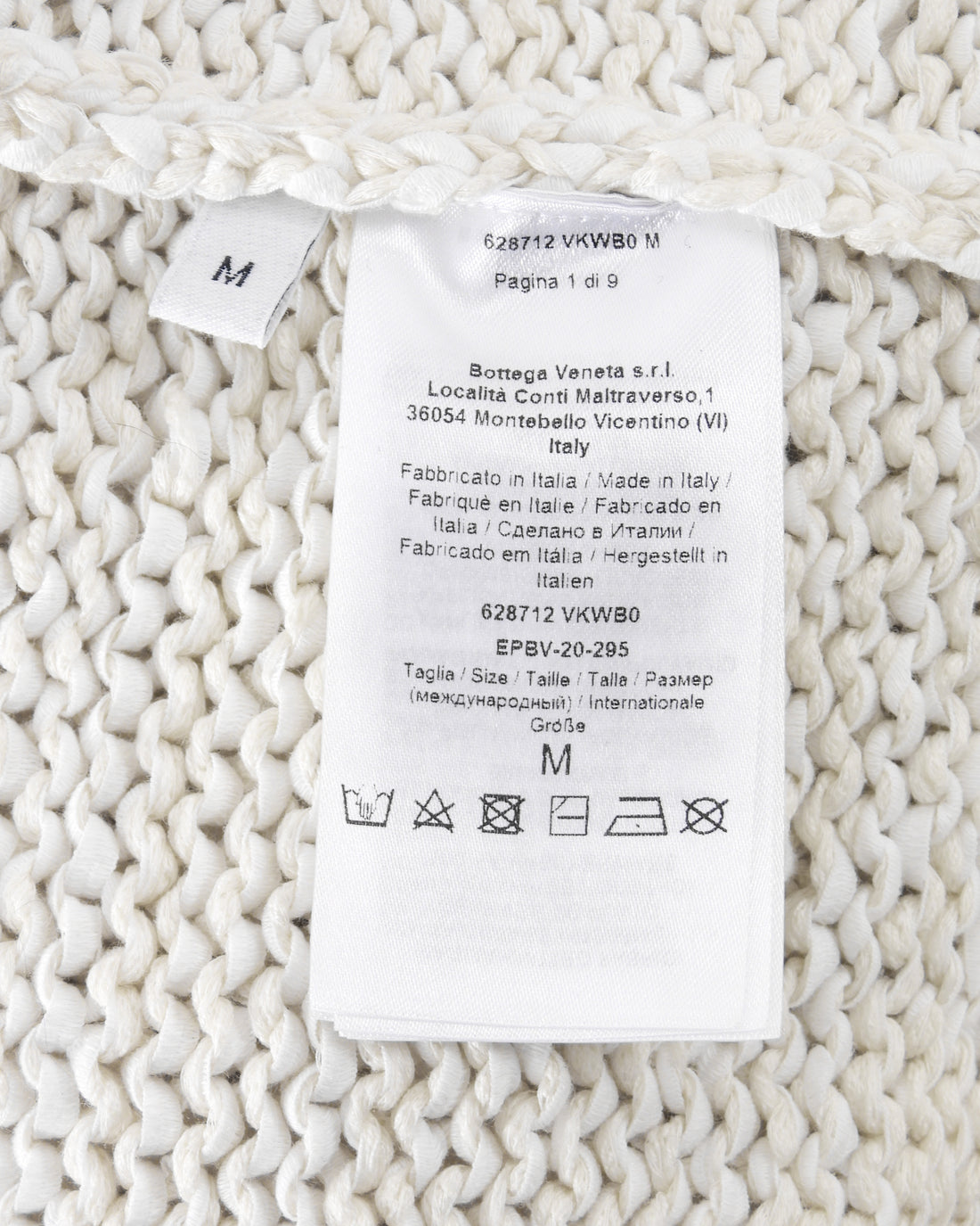 Bottega Veneta Ivory Silver Chain Neckline Cotton Knit Long Gown Dress - M
