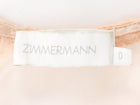 Zimmermann Blush Nude Illuminate Macrame Trim Bodice Sheer Silk Blouse - 0