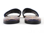 Dior D-way Orange Navy Toile Canvas Slide Sandals - 37