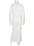 Bottega Veneta Ivory Silver Chain Neckline Cotton Knit Long Gown Dress - M