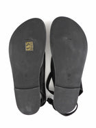The Row Black Gold Nubuck Ankle Tie Charm Beach Sandals - 37