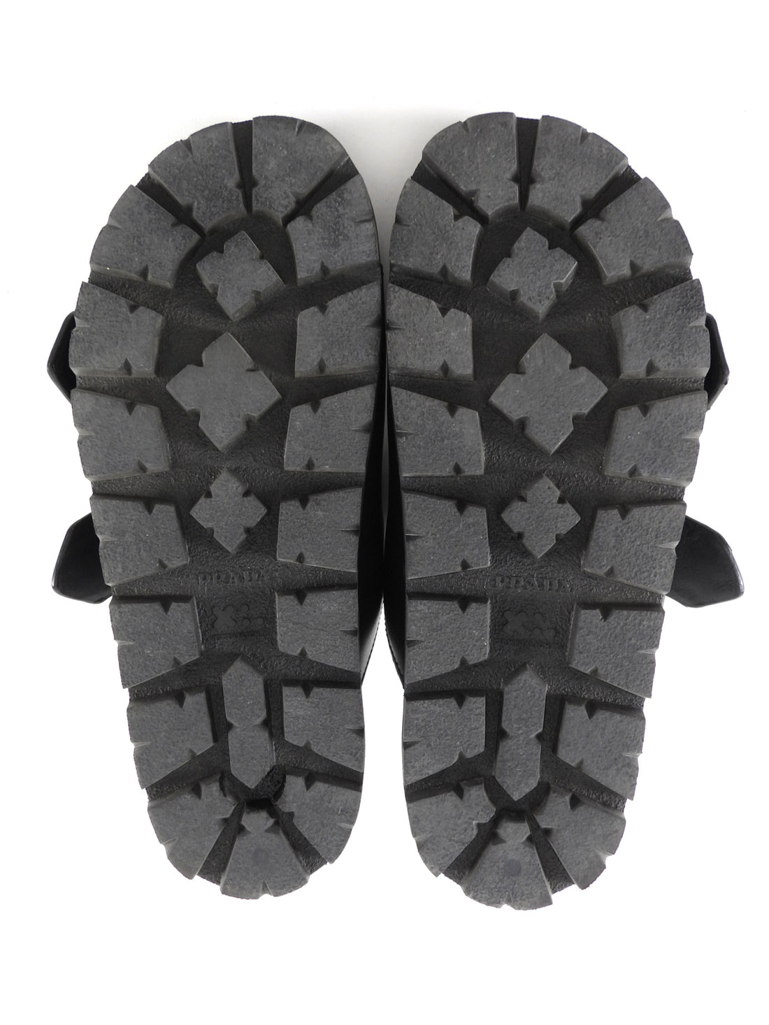 Prada Black Leather Triangle Logo Dad Sandals - 36.5