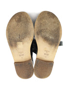 Fendi Black Leather Logo Lace Up Flat Sandals - 35