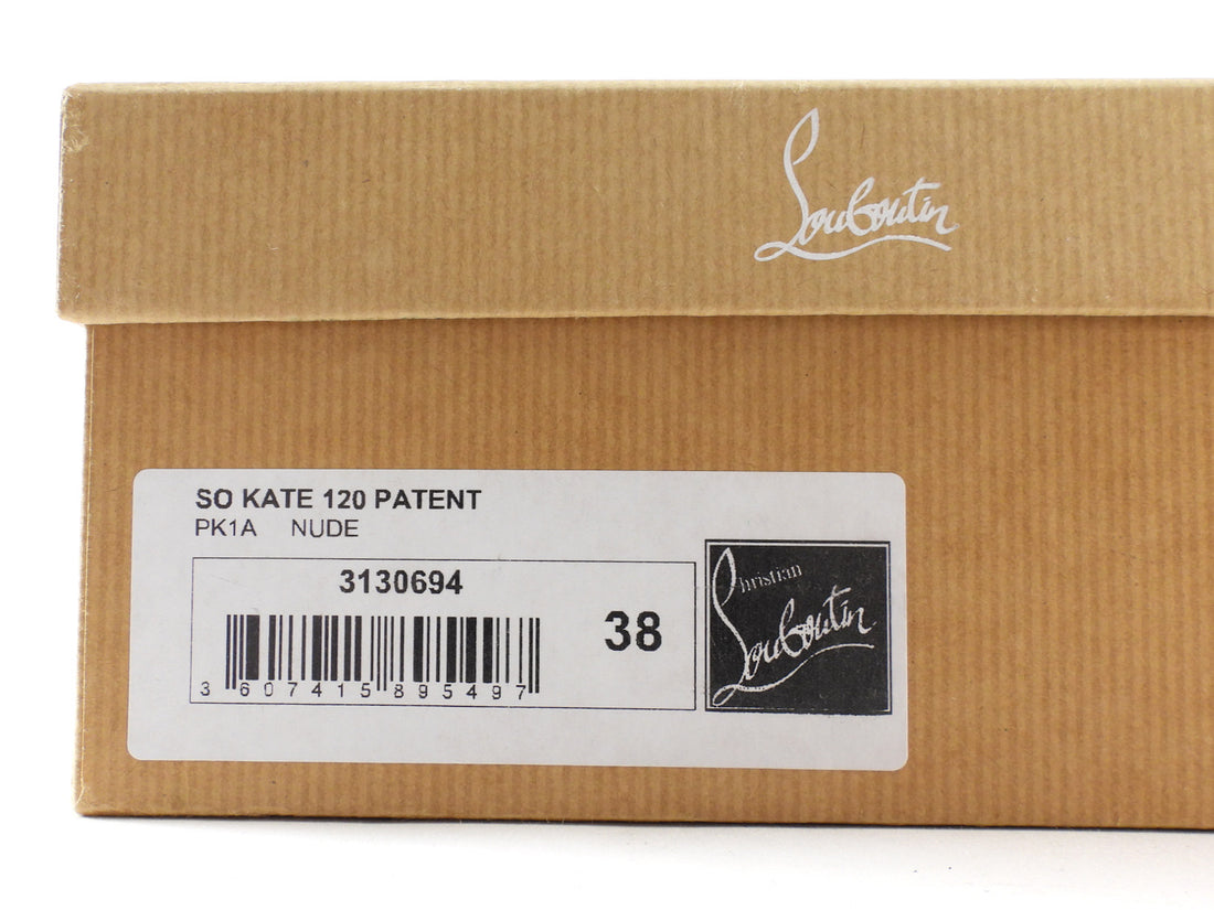 Louboutin Nude Beige Patent Leather So Kate 120mm - 38