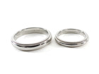 Tiffany & Co. Together Milgrain Platinum Two Band Couples Set - 3mm, Size 5 + 4mm, Size 10