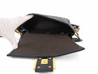 Fendi Baguette FF Zucca Embossed Black Patent Leather Two Way Shoulder Bag