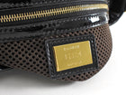 Fendi Baguette FF Zucca Embossed Black Patent Leather Two Way Shoulder Bag