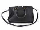Saint Laurent Vintage Y Ligne Cabas Small Black Leather Two Way Tote Bag