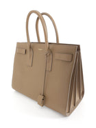 Saint Laurent Sac du Jour Large Taupe Brown Grained Leather Tote Bag