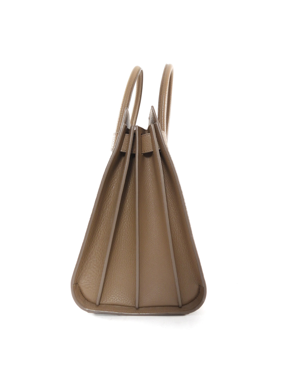 Saint Laurent Sac du Jour Large Taupe Brown Grained Leather Tote Bag