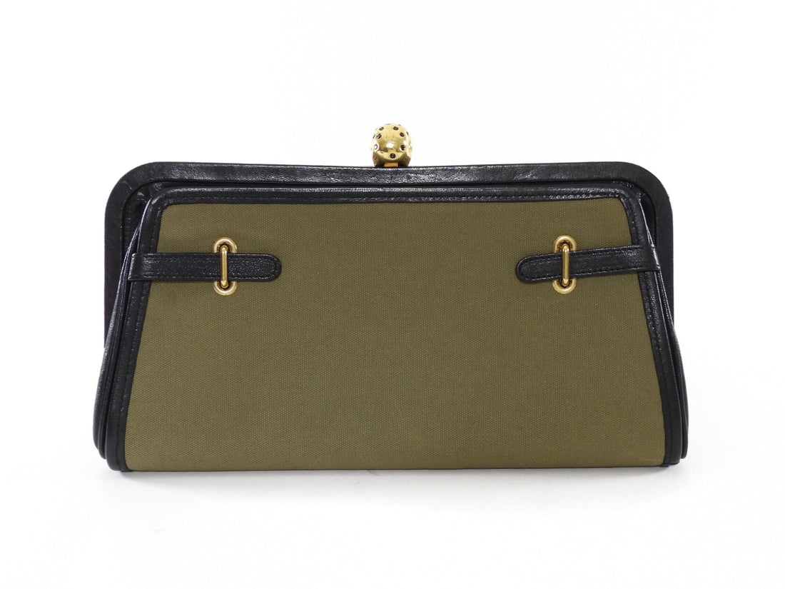 Alexander McQueen Convertible Canvas / Leather Skull Clutch