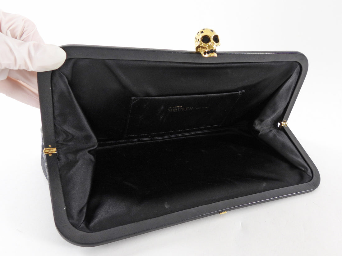 Alexander McQueen Convertible Canvas / Leather Skull Clutch