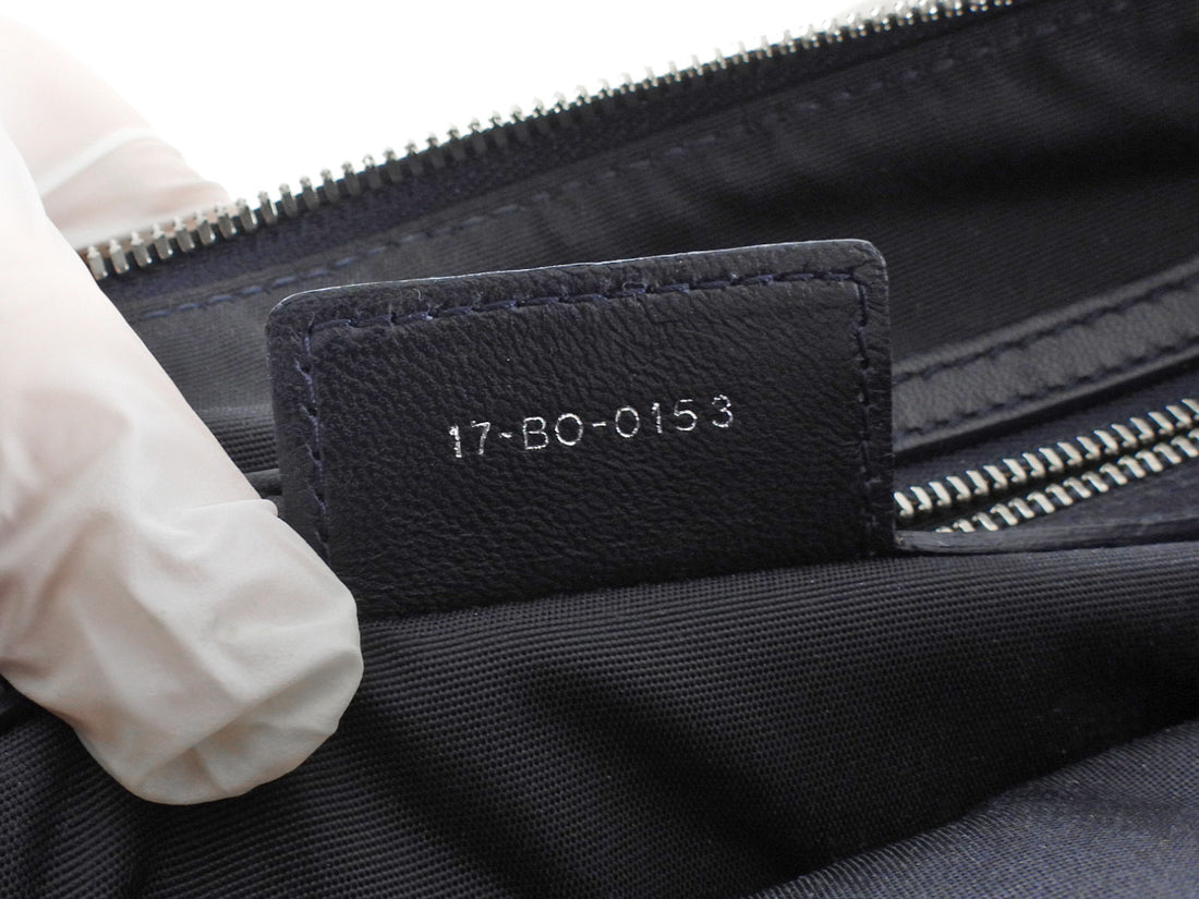Dior Midnight Navy Cannage Quilted Soft Lambskin Large Tote Bag