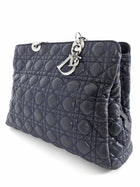 Dior Midnight Navy Cannage Quilted Soft Lambskin Large Tote Bag